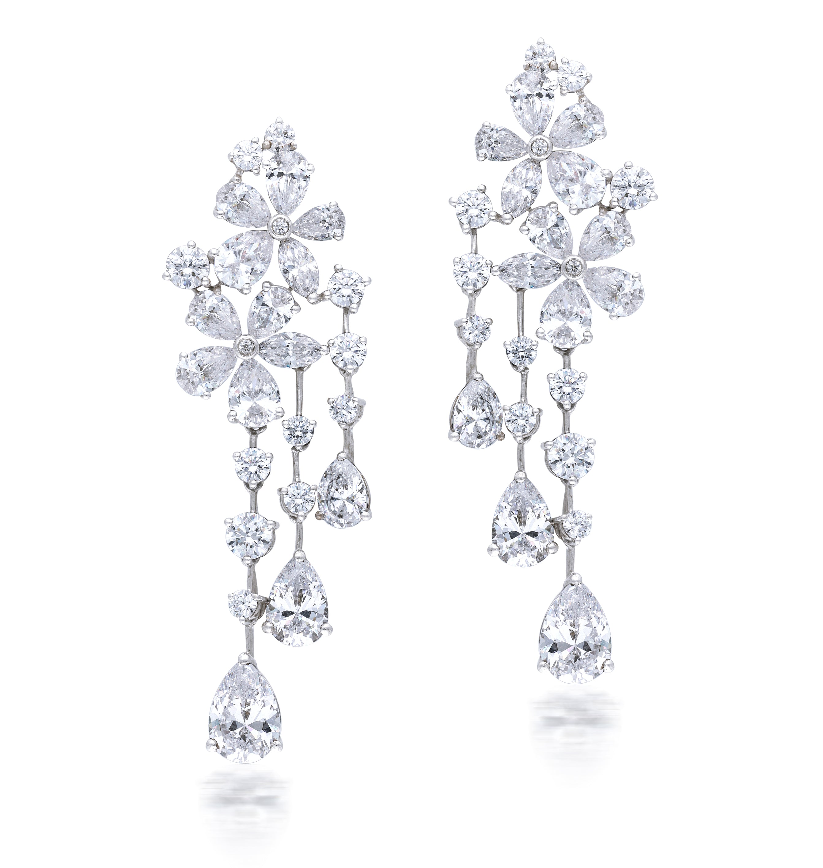 Cascading Blossom Diamond Earrings